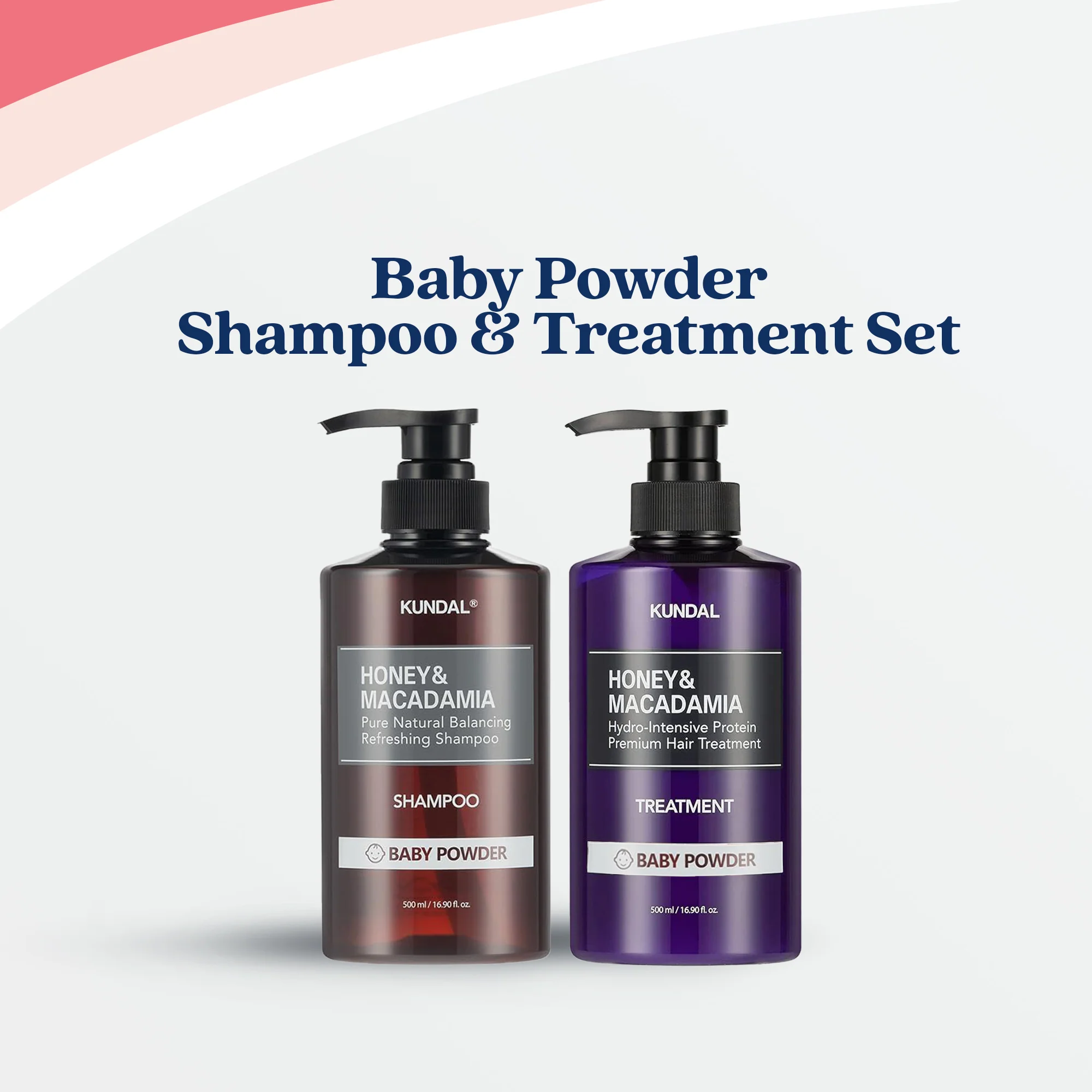 Honey & Macadamia Nature Shampoo & Protein Treatment Set - Baby Powder (2 Items)