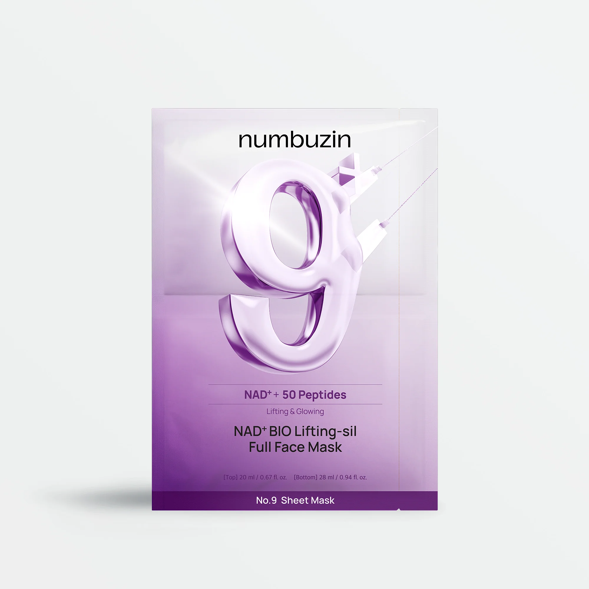 No.9+ NAD+ Bio Lifting-sil Full Face Pack Sheet (4 pcs)